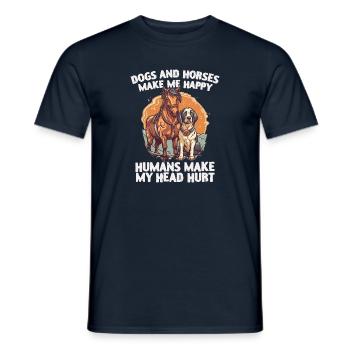Hunden Und Pferden - Männer T-Shirt - Navy - Vorne - AI Model Male 178 light (178cm)