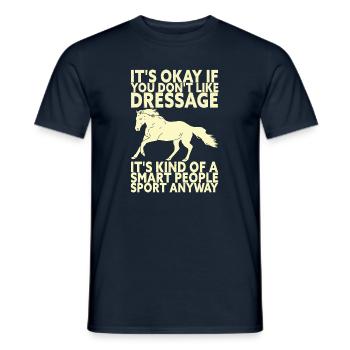 Drôle d’équitation de dressage - T-shirt homme - marine - Devant - AI Model Male 178 light (178cm)