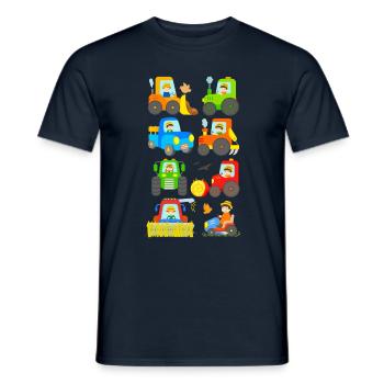Landmaschinen Bauer Traktor Pflug Mähdrescher Kind - Männer T-Shirt - Navy - Vorne - AI Model Male 178 light (178cm)