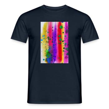 Splashes of paint and lines - Men's T-Shirt - navy - Front - AI Model Male 178 light (178cm)