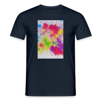 Colorful splashes of color - Men's T-Shirt - navy - Front - AI Model Male 178 light (178cm)