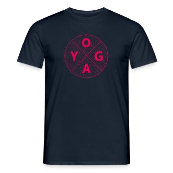 Yoga - Männer T-Shirt - Navy - Vorne - AI Model Male 178 light (178cm)