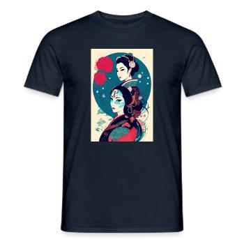 Geisha - Männer T-Shirt - Navy - Vorne - AI Model Male 178 light (178cm)