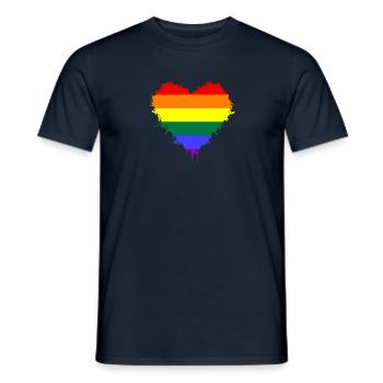 Pride, LGBTQ, cooles Herz mit Regenbogen - Männer T-Shirt - Navy - Vorne - AI Model Male 178 light (178cm)