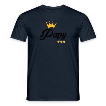 Grandfather Grandpa Family Papi Papy Großvater - Men's T-Shirt - navy - Front - AI Model Male 178 light (178cm)