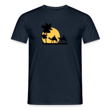 Camel - Kamel - Dromedar - Karawane - Männer T-Shirt - Navy - Vorne - AI Model Male 178 light (178cm)