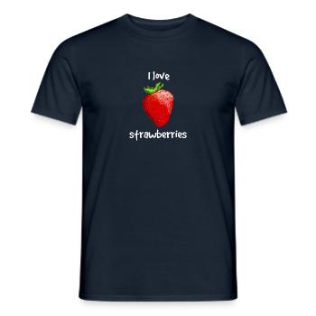 Ich liebe Erdbeeren - Männer T-Shirt - Navy - Vorne - AI Model Male 178 light (178cm)