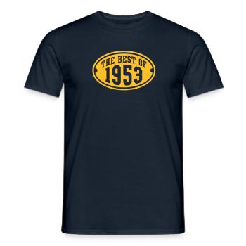 LE MEILLEUR DE 1953 - conception Anniversaire - T-shirt homme - marine - Devant - AI Model Male 178 light (178cm)