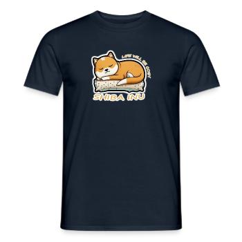 Shiba Inu Style - Life will be cosy with Shiba Inu - Men's T-Shirt - navy - Front - AI Model Male 178 light (178cm)