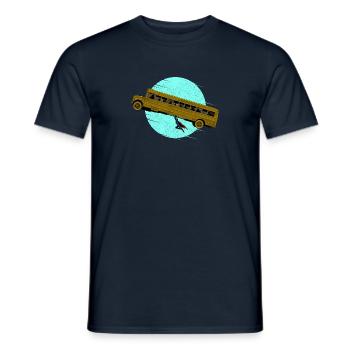 THE FLYING BUS - Men's T-Shirt - navy - Front - AI Model Male 178 light (178cm)