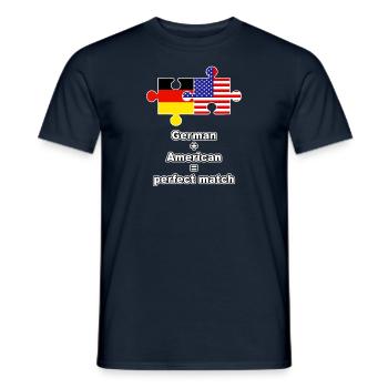 German American Puzzle - Men's T-Shirt - navy - Front - AI Model Male 178 light (178cm)