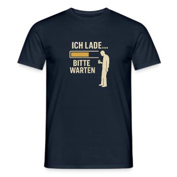 "I invite... please wait" – Coffee Edition - Men's T-Shirt - navy - Front - AI Model Male 178 light (178cm)