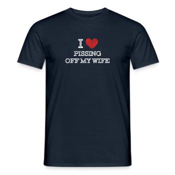 J’ADORE ÉNERVER MA FEMME - T-shirt homme - marine - Devant - AI Model Male 178 light (178cm)