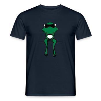 Sit de lunettes de soleil cool drôle de grenouille - T-shirt homme - marine - Devant - AI Model Male 178 light (178cm)