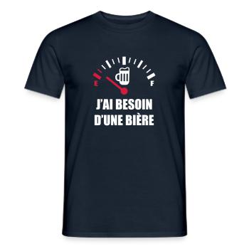 Besoin d'une bière, t-shirt bière, alcool, biere - T-shirt homme - marine - Devant - AI Model Male 178 light (178cm)