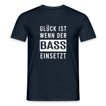 Glück ist wenn der Bass einsetzt - Männer T-Shirt - Navy - Vorne - AI Model Male 178 light (178cm)