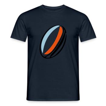 rugby ball france - Men's T-Shirt - navy - Front - AI Model Male 178 light (178cm)