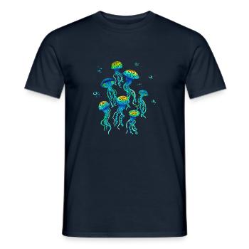 Wirbelnde Qualle - Männer T-Shirt - Navy - Vorne - AI Model Male 178 light (178cm)