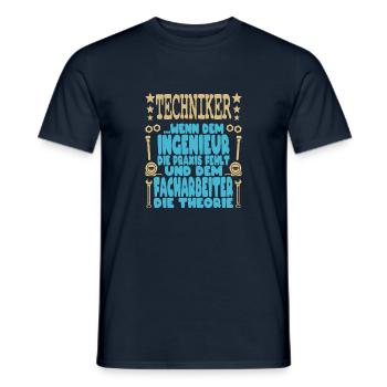 Techniker Schule Abschluss Fortbildung Ingenieur - Männer T-Shirt - Navy - Vorne - AI Model Male 178 light (178cm)