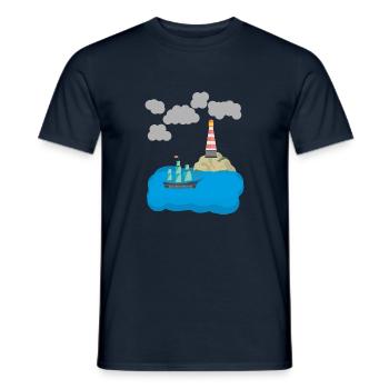 Sturm auf dem Meer - Männer T-Shirt - Navy - Vorne - AI Model Male 178 light (178cm)