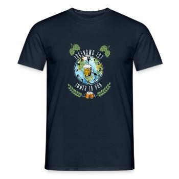 Bier Shirt - Irgendwo ist immer 16 Uhr für Bier - Männer T-Shirt - Navy - Vorne - AI Model Male 178 light (178cm)
