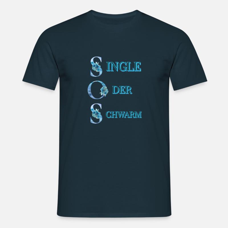 SOS Single oder Schwarm - Männer T-Shirt - Navy