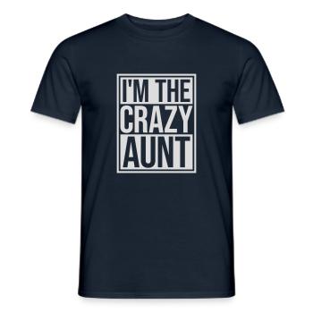 at The Crazy Aunt - Men's T-Shirt - navy - Front - AI Model Male 178 light (178cm)