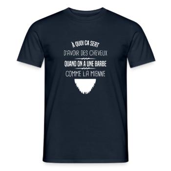 homme sans cheveux et barbe cadeau père - T-shirt homme - marine - Devant - AI Model Male 178 light (178cm)