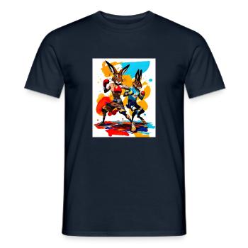 Boxing Jackrabbits - Men's T-Shirt - navy - Front - AI Model Male 178 light (178cm)