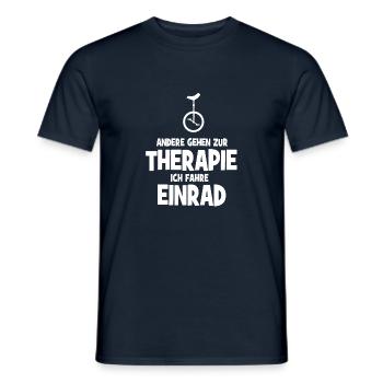Andere gehen zur Therapie - Ich fahre Einrad - Männer T-Shirt - Navy - Vorne - AI Model Male 178 light (178cm)