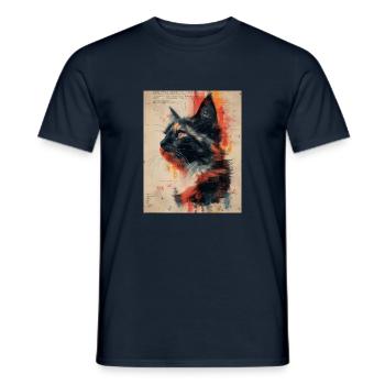 Whiskered Wonders: Vintage Cat Collage Artwork - Men's T-Shirt - navy - Front - AI Model Male 178 light (178cm)