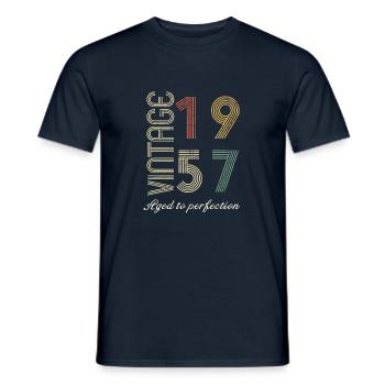 67 Years Birthday Gift - 1957 - Men's T-Shirt - navy - Front - AI Model Male 178 light (178cm)