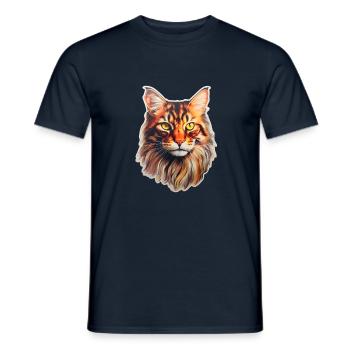 Maine Coon Cat Head - Men's T-Shirt - navy - Front - AI Model Male 178 light (178cm)