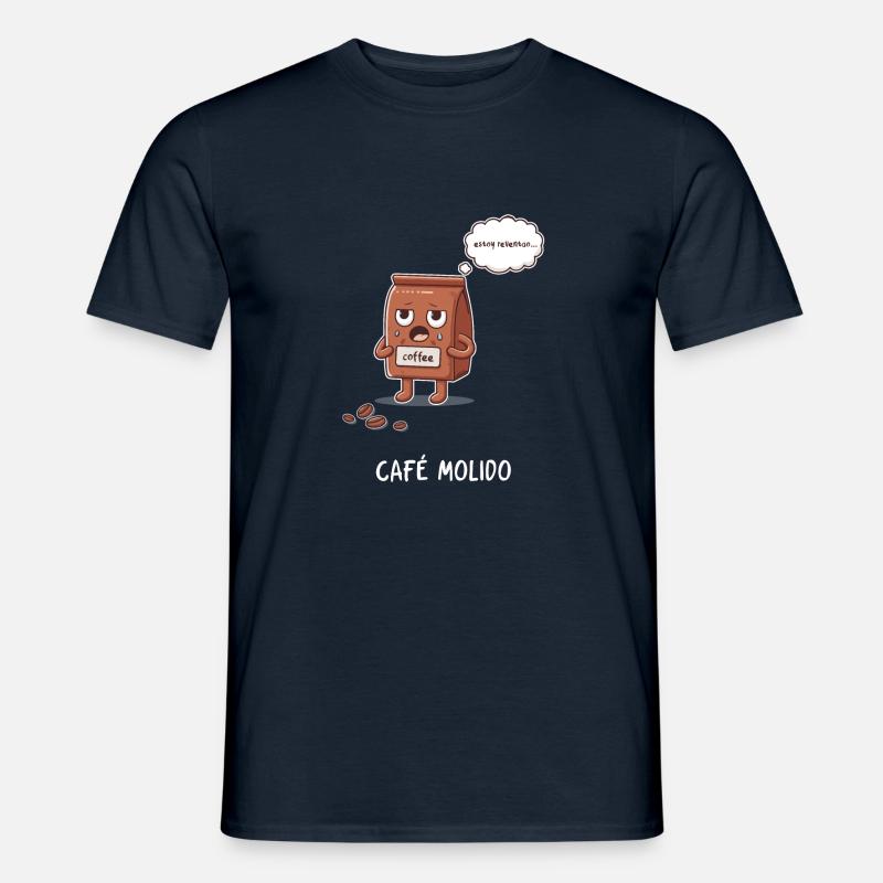 Dunkel gemahlener Kaffee - Männer T-Shirt - Navy