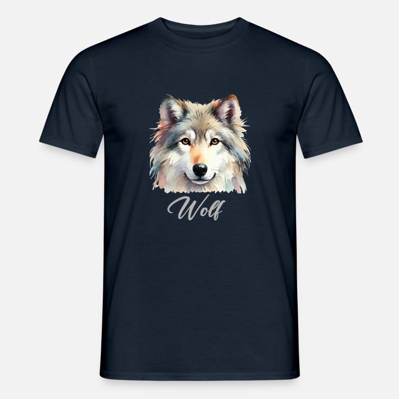 wolf - Männer T-Shirt - Navy