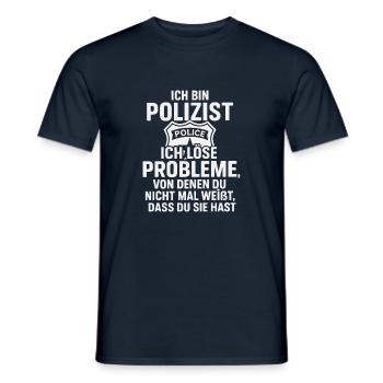 Lustiger Polizei Spruch - Polizist Design - Männer T-Shirt - Navy - Vorne - AI Model Male 178 light (178cm)