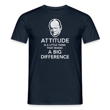 Churchill Zitat über Haltung - Männer T-Shirt - Navy - Vorne - AI Model Male 178 light (178cm)