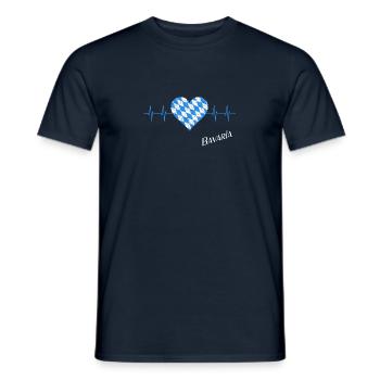 Bayern Herzschlag Herz für Bayern Oida Bavaria - Männer T-Shirt - Navy - Vorne - AI Model Male 178 light (178cm)