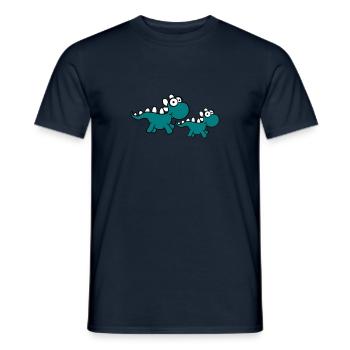 2 sweet little cute baby Dinos children - Men's T-Shirt - navy - Front - AI Model Male 178 light (178cm)