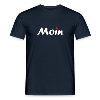 Moin mit Herz - Männer T-Shirt - Navy - Vorne - AI Model Male 178 light (178cm)