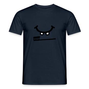 Zähne putzen - Zahnbürste - V2 - Männer T-Shirt - Navy - Vorne - AI Model Male 178 light (178cm)