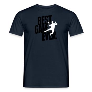 best game ever - handball - Men's T-Shirt - navy - Front - AI Model Male 178 light (178cm)