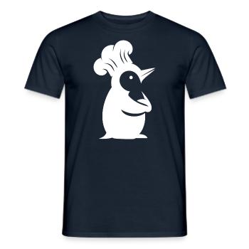 Penguin Chef Silhouette Minimalist Design - Men's T-Shirt - navy - Front - AI Model Male 178 light (178cm)