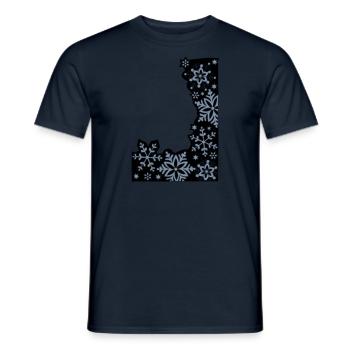 Flocons de neige bleu et blanc - T-shirt homme - marine - Devant - AI Model Male 178 light (178cm)