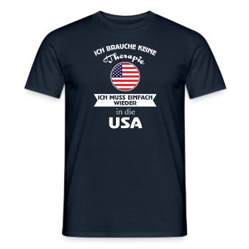 Keine Therapie - USA - Männer T-Shirt - Navy - Vorne - AI Model Male 178 light (178cm)