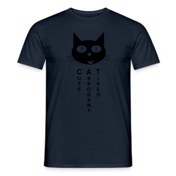 CAT - Cute Arrogant Tired - Men's T-Shirt - navy - Front - AI Model Male 178 light (178cm)