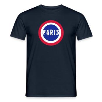 Paris France flag - Men's T-Shirt - navy - Front - AI Model Male 178 light (178cm)
