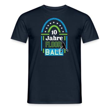 Floorball 10 Jahre Jubiläum Hockey Verein Spieler - Männer T-Shirt - Navy - Vorne - AI Model Male 178 light (178cm)