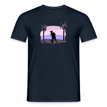 Känguru mit Rucksack und Schuhe - Männer T-Shirt - Navy - Vorne - AI Model Male 178 light (178cm)