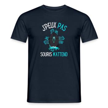 Je peux pas j'ai | J'peux pas ma souris m'attend - T-shirt homme - marine - Devant - AI Model Male 178 light (178cm)